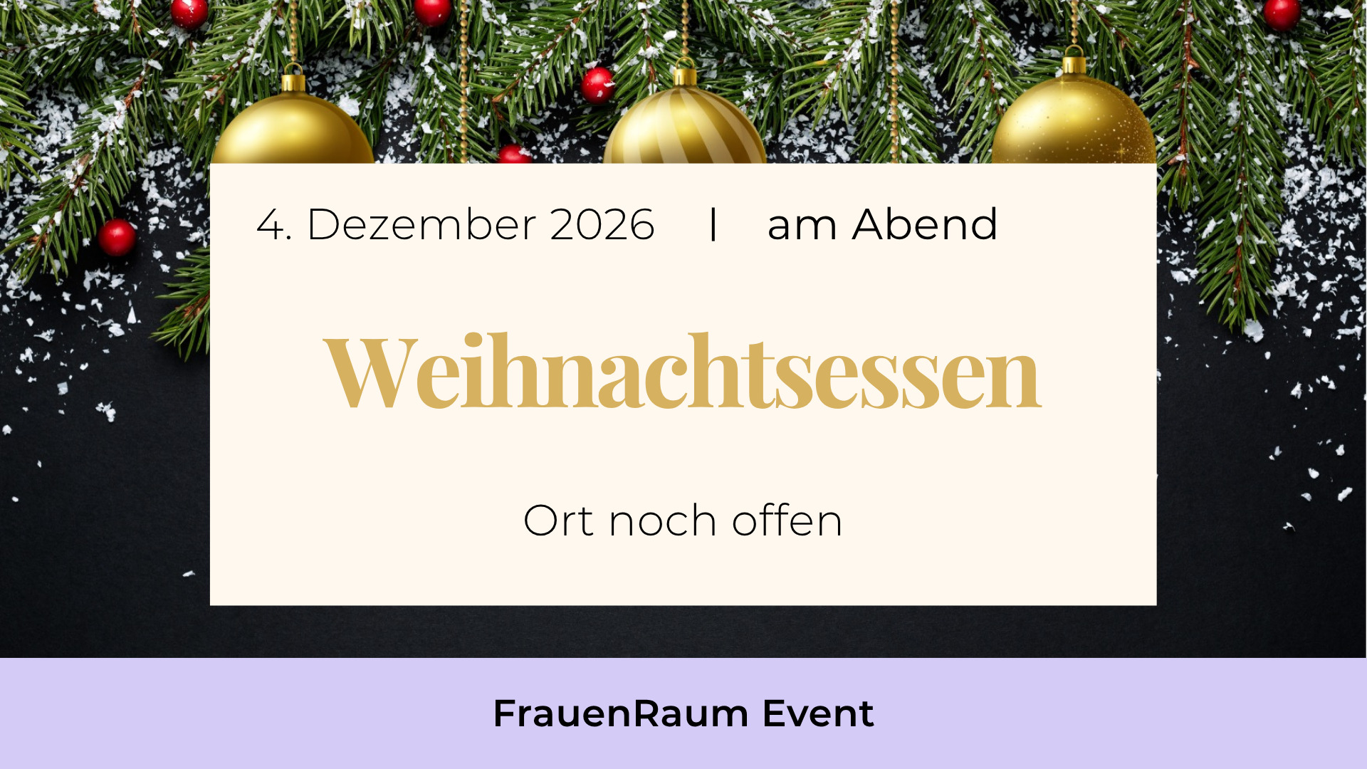 Weihnachtsessen vom FrauenRaum Netzwerk am 04. Dezember 2026